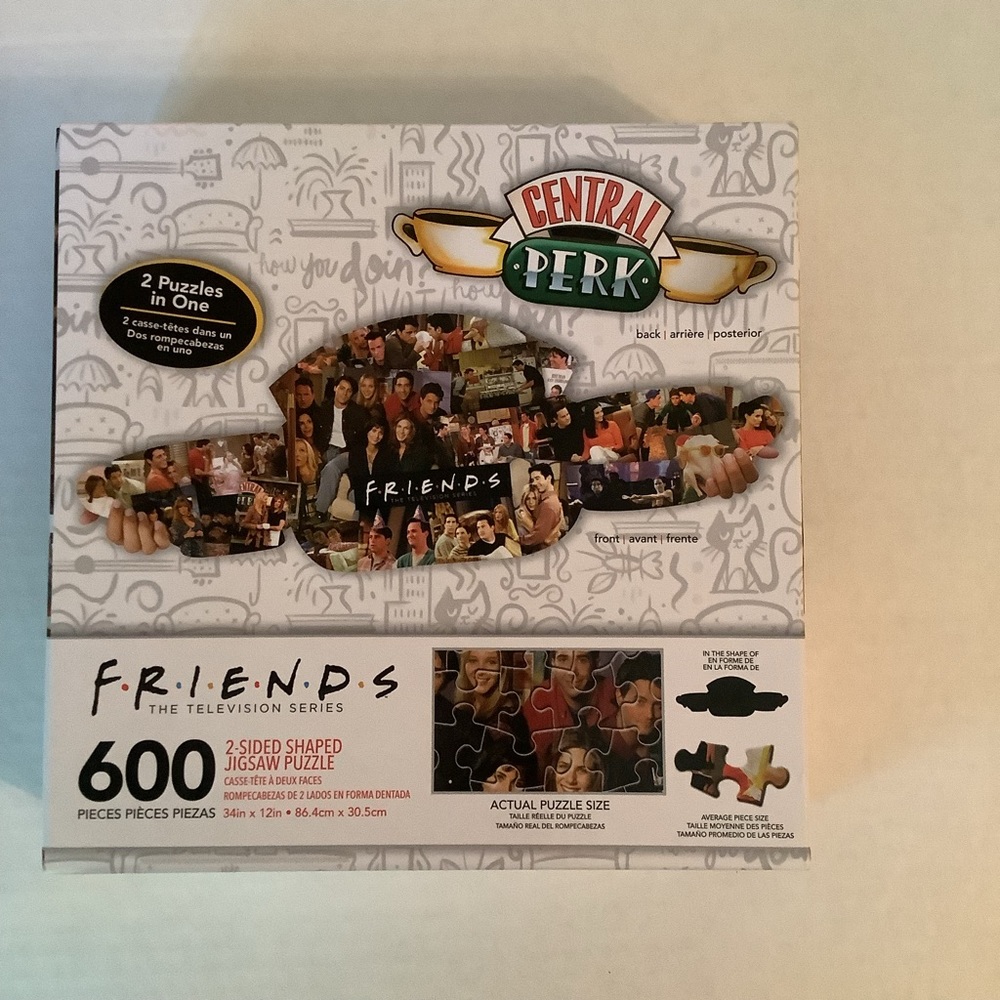 Friends The Television Series 2-Sided Shaped Jigsaw Puzzle 600 Pieces New